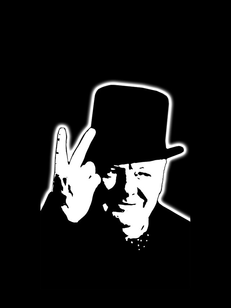 V sign. Victory, V, 1943, WWII, Winston, Churchill, British prime minister. by TOMSREDBUBBLE