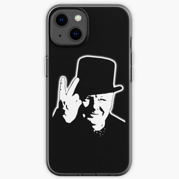 V sign. Victory, V, 1943, WWII, Winston, Churchill, British prime minister. iPhone Soft Case
