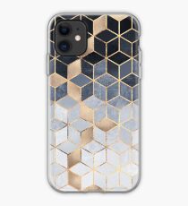 Soft Blue Gradient Cubes iPhone Case