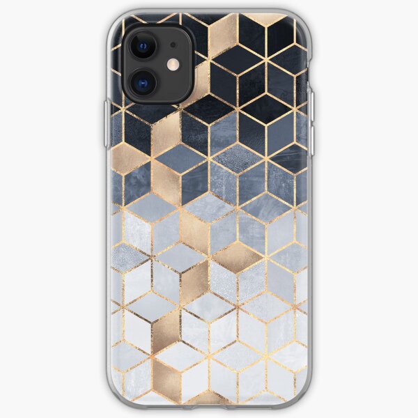 Soft Blue Gradient Cubes iPhone Soft Case