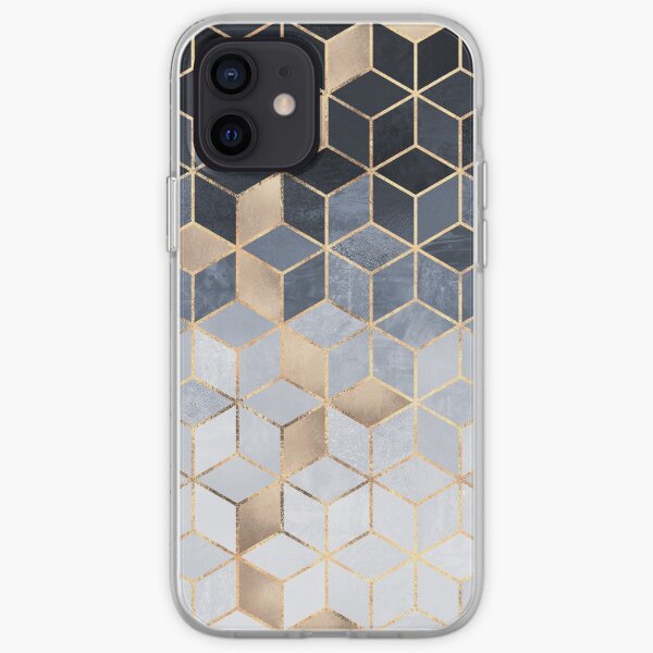 Soft Blue Gradient Cubes iPhone Soft Case