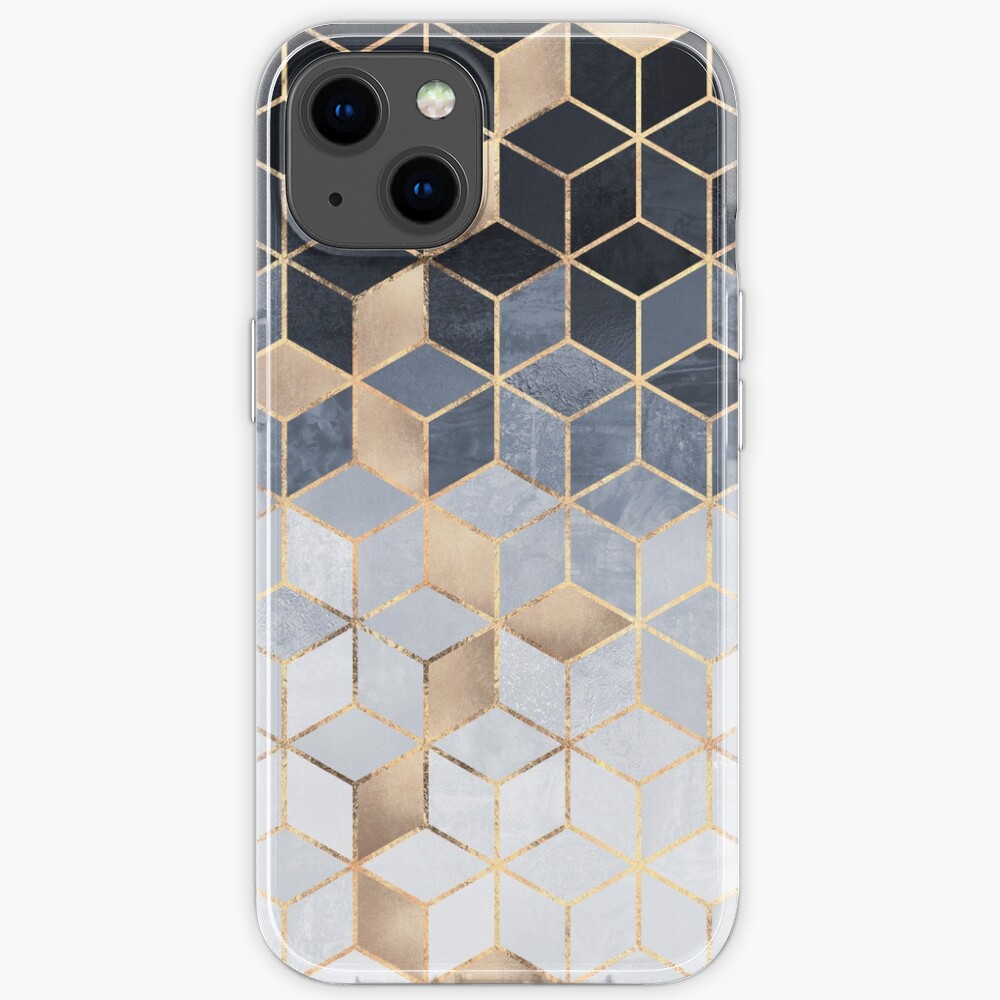 Soft Blue Gradient Cubes iPhone Case