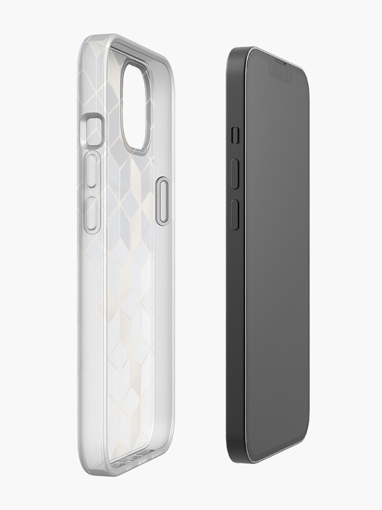 Alternate view of Soft Blue Gradient Cubes iPhone Case