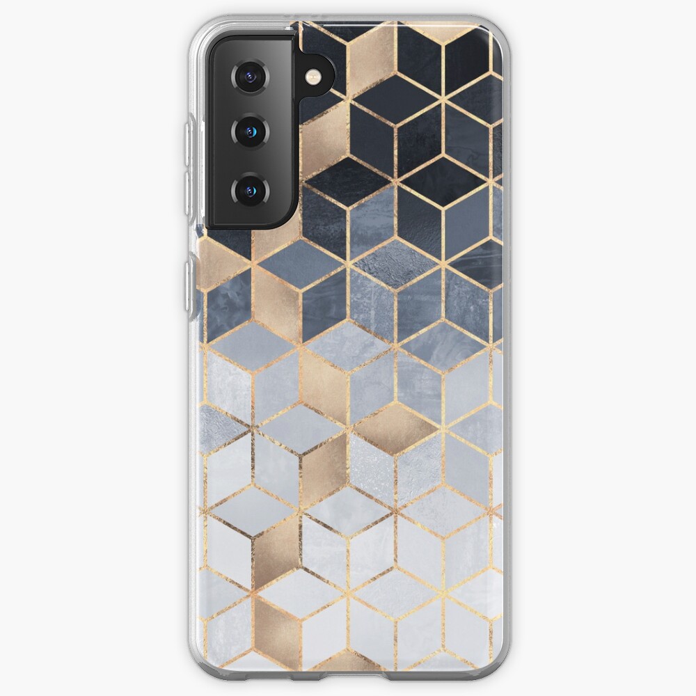 Soft Blue Gradient Cubes Samsung Galaxy Phone Case