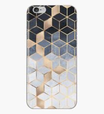 Soft Blue Gradient Cubes iPhone Case
