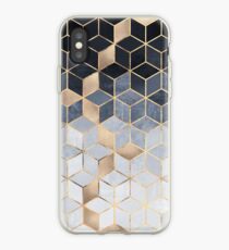 Soft Blue Gradient Cubes iPhone Case