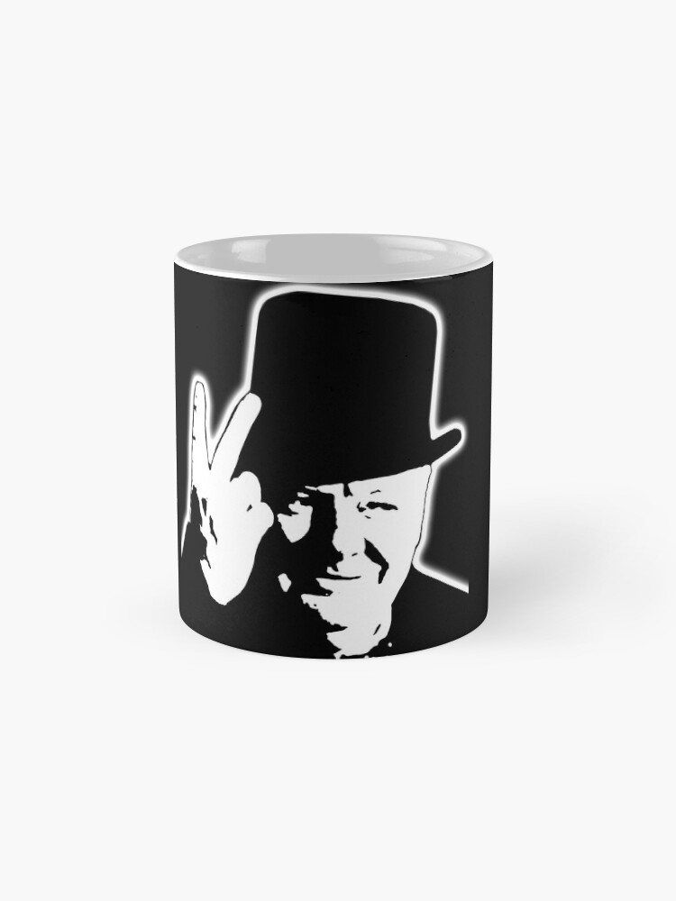 Alternate view of V sign. Victory, V, 1943, WWII, Winston, Churchill, British prime minister. Mug
