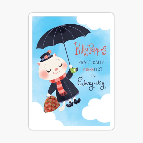 Vista previa del artículo con la obra «gatito poppins», diseñado y vendido por Angela Sbandelli.