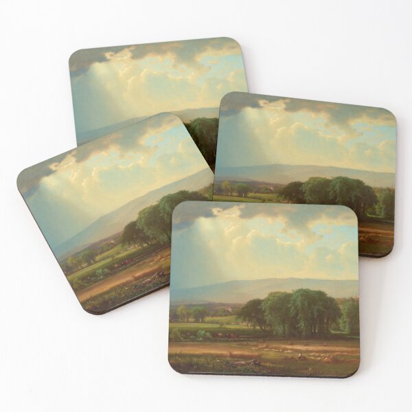 Item preview, Harvest Scene in the Delaware Valley | George Inness | 1867 American Landscape Art designed and sold by CJET.