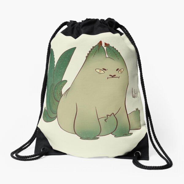 Aloe cat Drawstring Bag