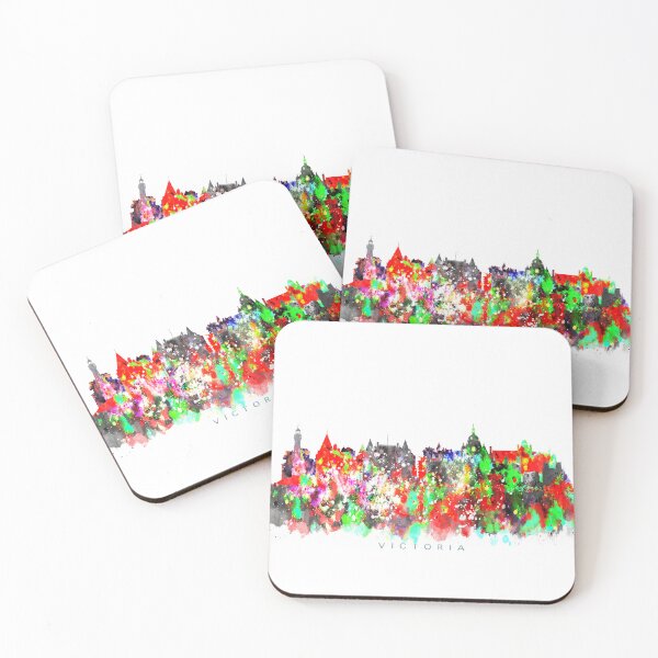 Artikelvorschau, Victoria, Canada Skyline Watercolor Painting entworfen und verkauft von InkistPrints.