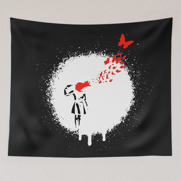Item preview, Butterfly Girl | Banksy Stencil Street Art Spray Paint  designed and sold by WE-ARE-BANKSY.
