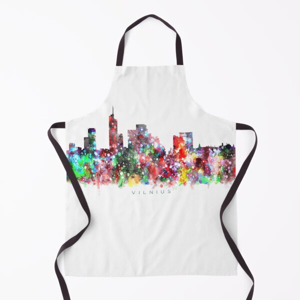 Item preview, Vilnius, Lithuania Skyline Watercolor Painting designed and sold by InkistPrints.