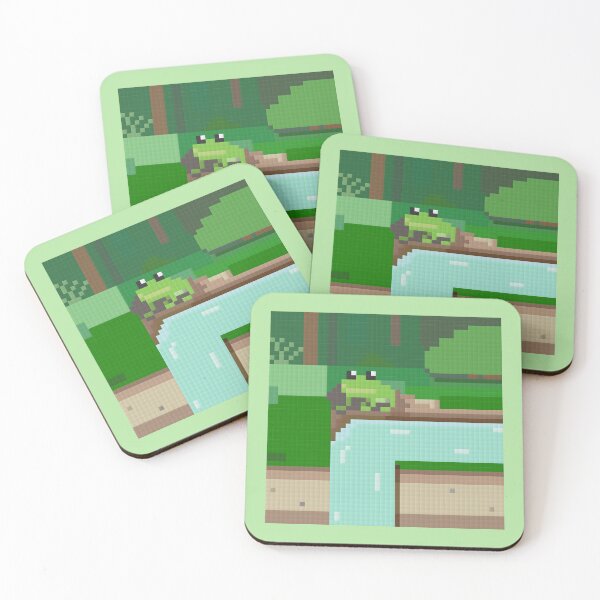 Item preview, Pixel Art Style Frog by a River designed and sold by StarEyedUnicorn.