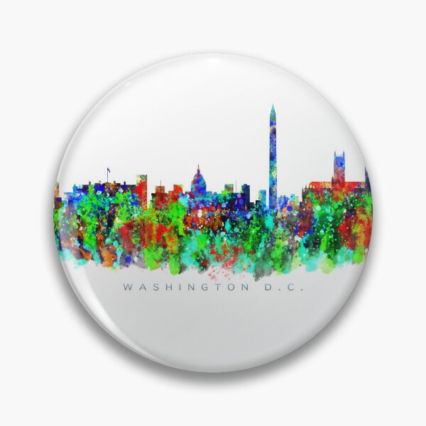 Item preview, Washington DC Skyline Watercolor Painting designed and sold by InkistPrints.