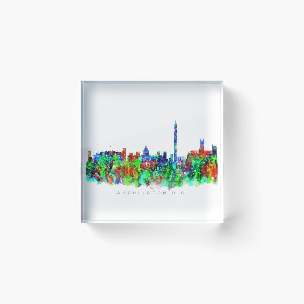 Item preview, Washington DC Skyline Watercolor Painting designed and sold by InkistPrints.