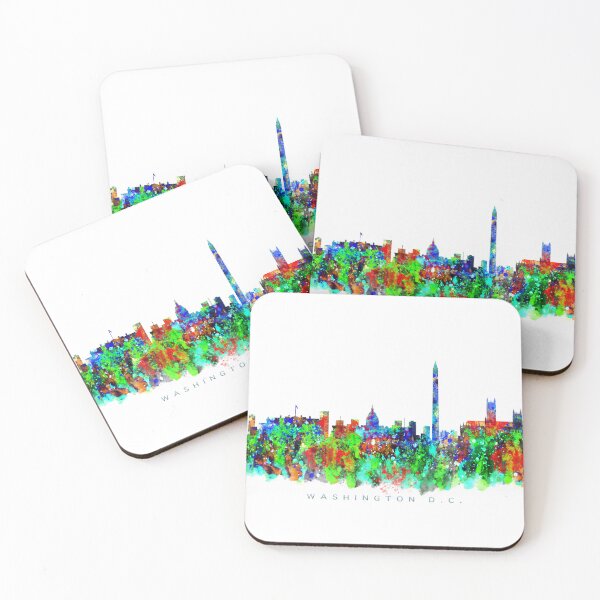 Item preview, Washington DC Skyline Watercolor Painting designed and sold by InkistPrints.
