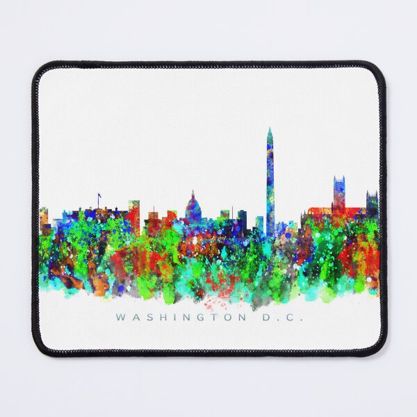 Item preview, Washington DC Skyline Watercolor Painting designed and sold by InkistPrints.