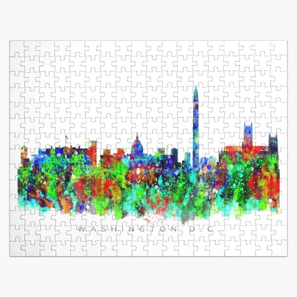 Item preview, Washington DC Skyline Watercolor Painting designed and sold by InkistPrints.