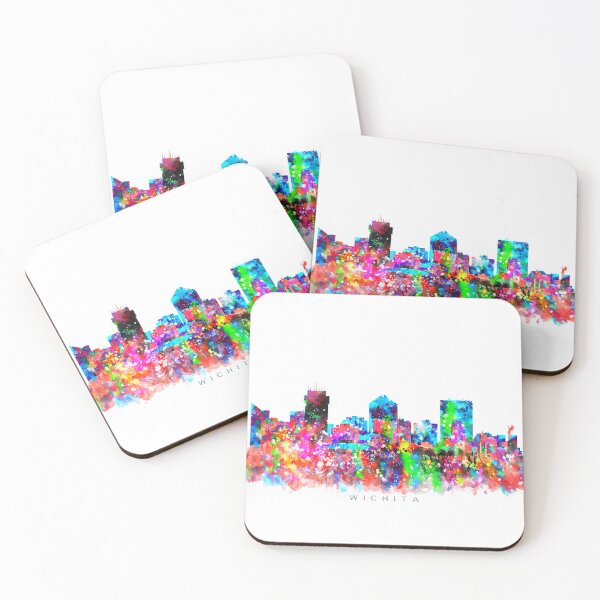 Item preview, Wichita, Kansas Skyline Watercolor Painting designed and sold by InkistPrints.
