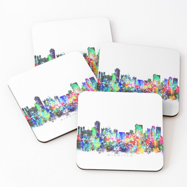 Item preview, Winnipeg, Canada Skyline Watercolor Painting designed and sold by InkistPrints.
