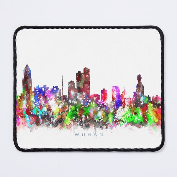 Item preview, Wuhan, China Skyline Watercolor Painting designed and sold by InkistPrints.