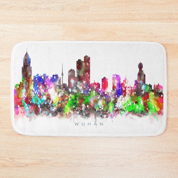 Item preview, Wuhan, China Skyline Watercolor Painting designed and sold by InkistPrints.