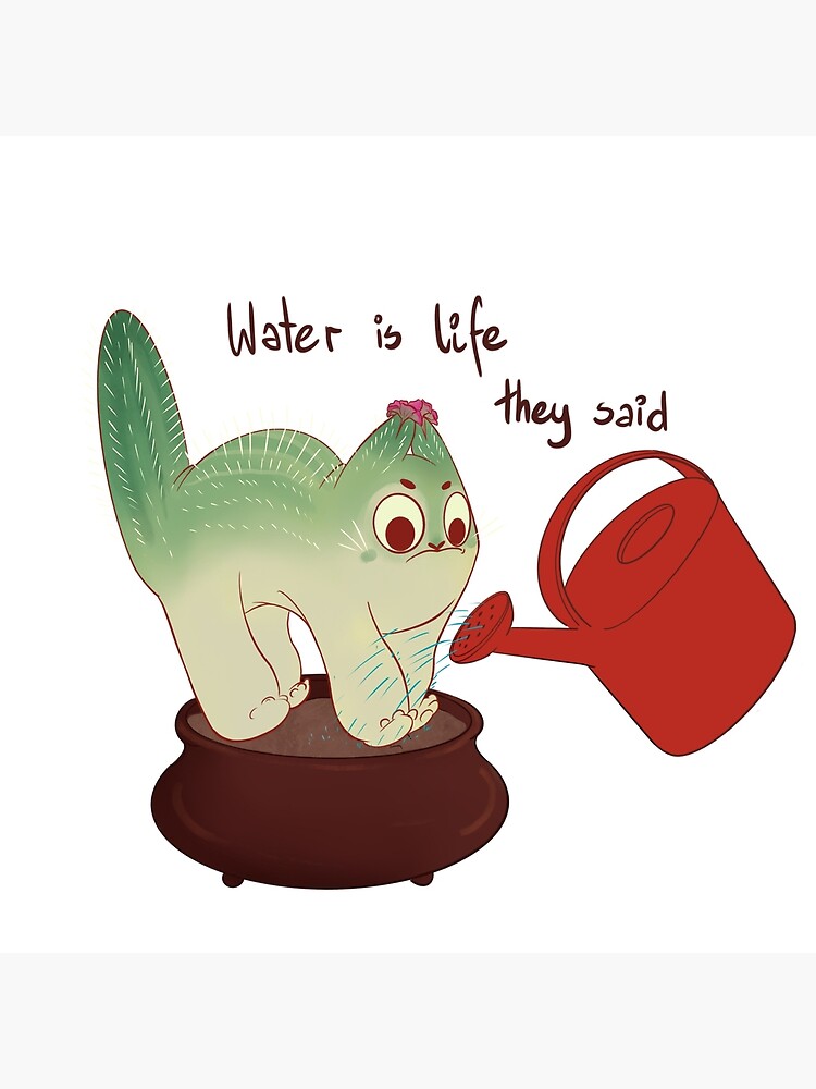 Cactus cat water is life  by Lipkoshop