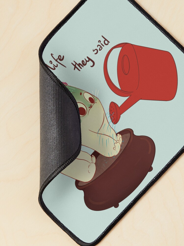 Alternate view of Cactus cat water is life Mouse Pad