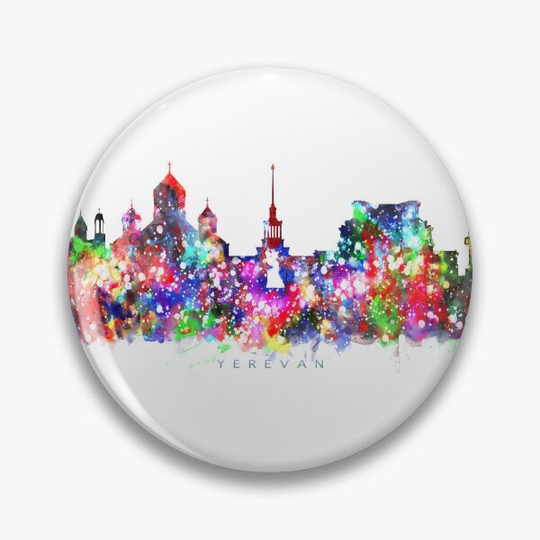 Item preview, Yerevan, Armenia Skyline Watercolor Painting designed and sold by InkistPrints.
