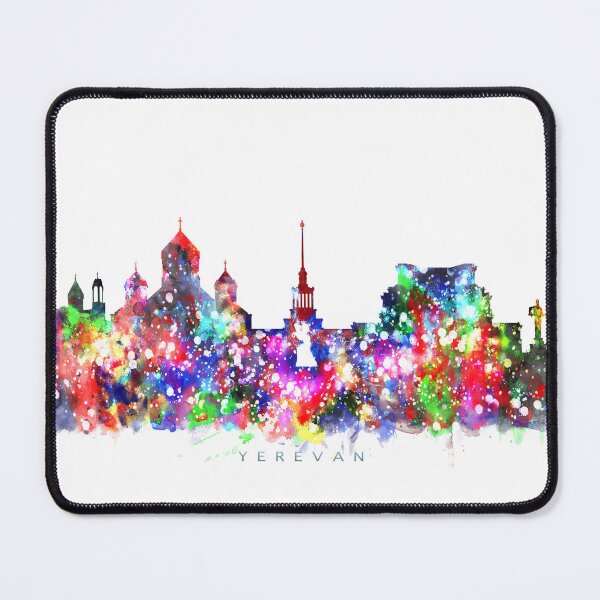 Item preview, Yerevan, Armenia Skyline Watercolor Painting designed and sold by InkistPrints.