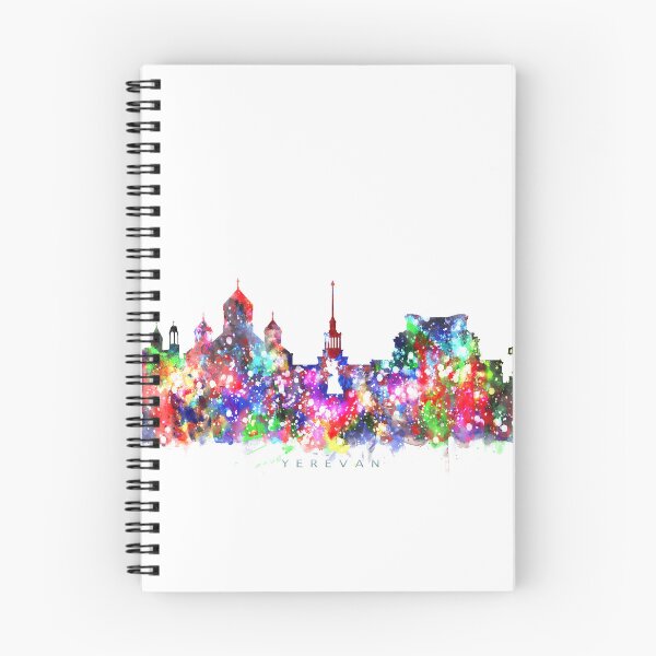 Item preview, Yerevan, Armenia Skyline Watercolor Painting designed and sold by InkistPrints.