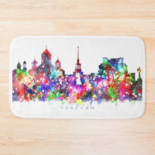 Item preview, Yerevan, Armenia Skyline Watercolor Painting designed and sold by InkistPrints.