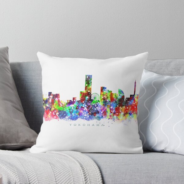 Item preview, Yokohama, Japan Skyline Watercolor Painting designed and sold by InkistPrints.