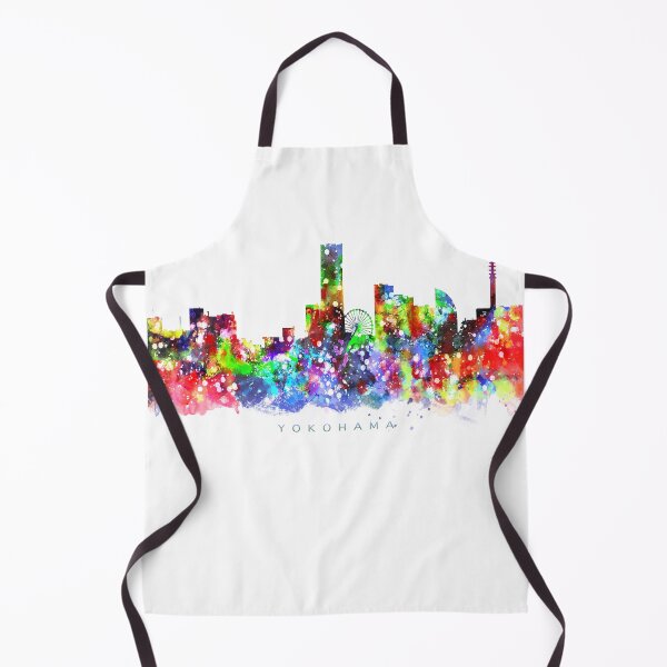 Item preview, Yokohama, Japan Skyline Watercolor Painting designed and sold by InkistPrints.