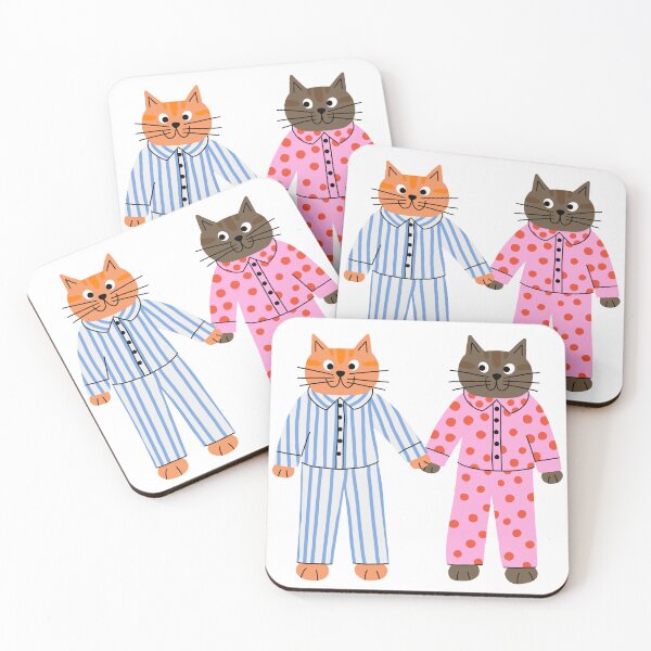 Item preview, Cats in pyjamas designed and sold by PeachCatDesigns.