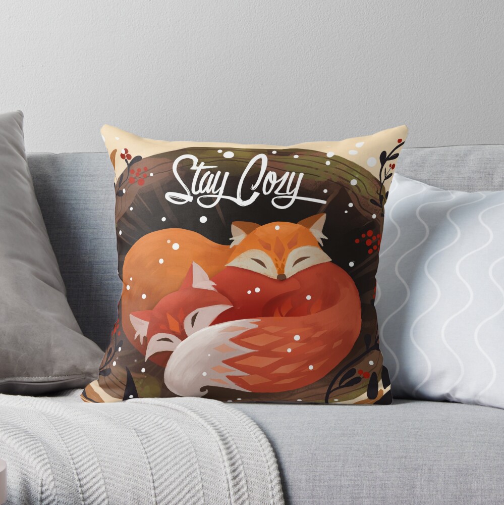 Stay Cozy Throw Pillow