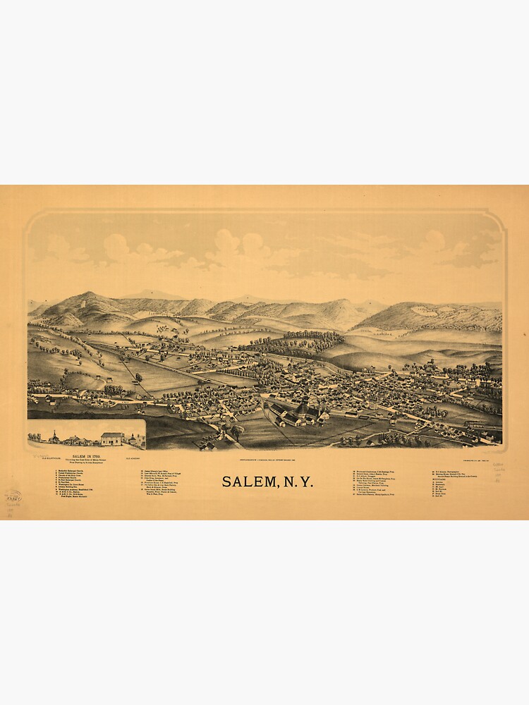 "Salem, New York (1889)" Sticker for Sale by allhistory Redbubble