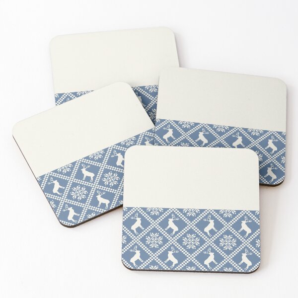 Item preview, Horizontal Split White Deer and Snowflake on Slate Blue designed and sold by HiddenPuppets.
