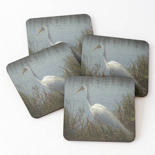 Item preview, Impressionist White Heron in Florida designed and sold by nbrandsberg.