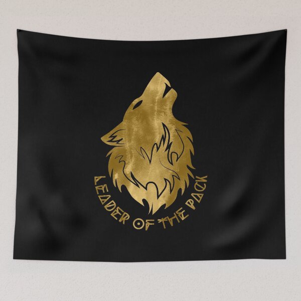 Item preview, Leader of the Pack - Watercolor Gold Foil Howling Alpha Wolf Head designed and sold by Cawaiico.