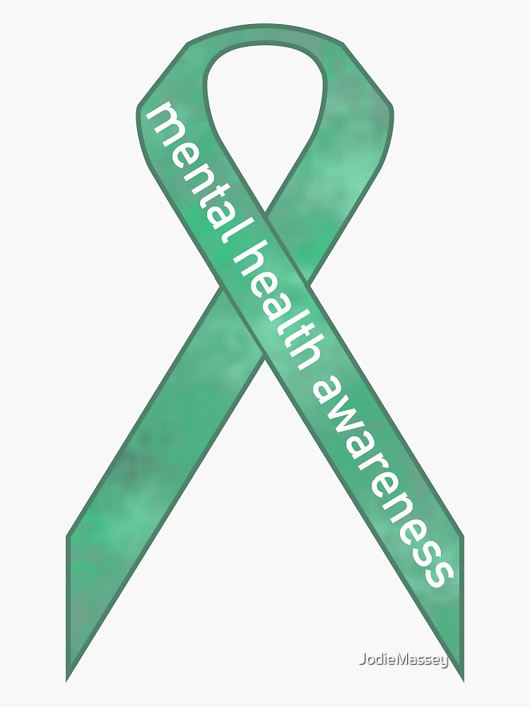Mental Health Awareness Ribbon Sticker By Jodiemassey Redbubble 7338