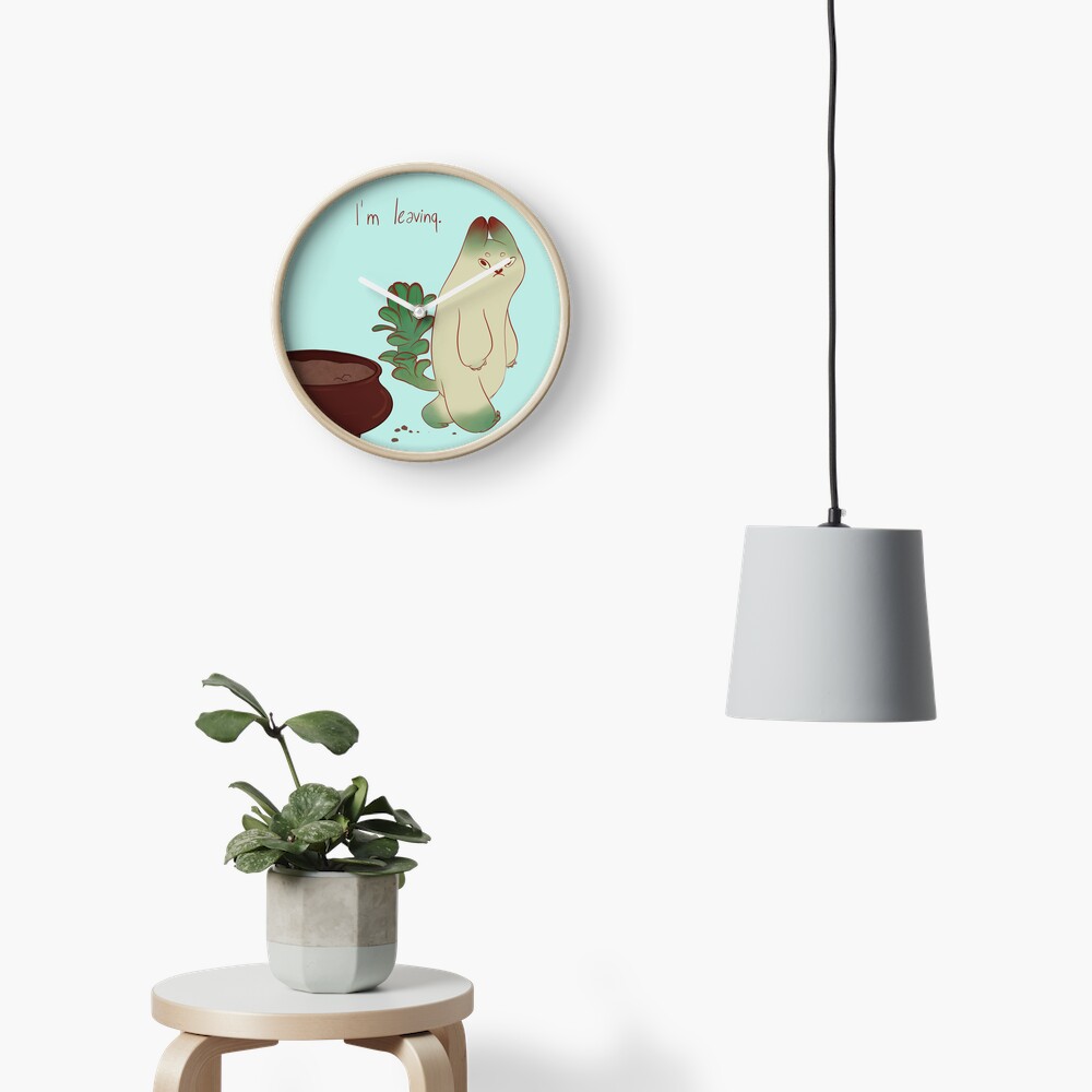 Succulent cat design Clock