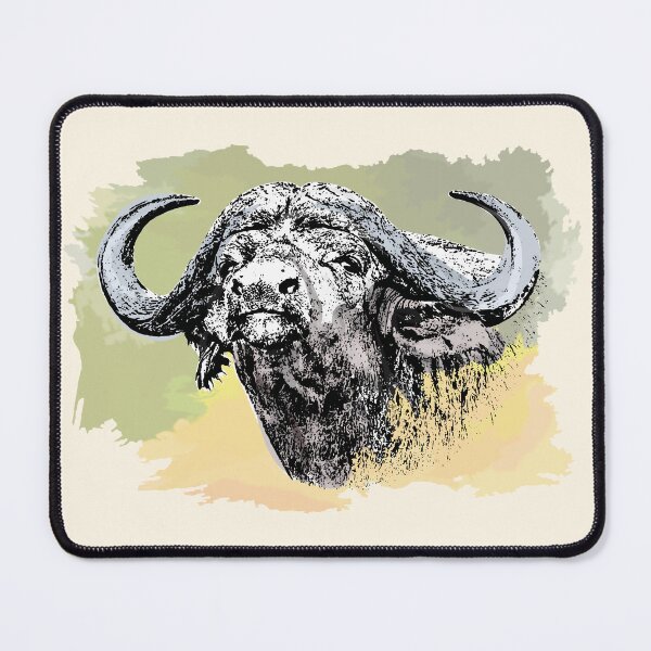 Item preview, African Buffalo Bull Watercolor Painting for Buffalo Fans designed and sold by Scotch Macaskill.