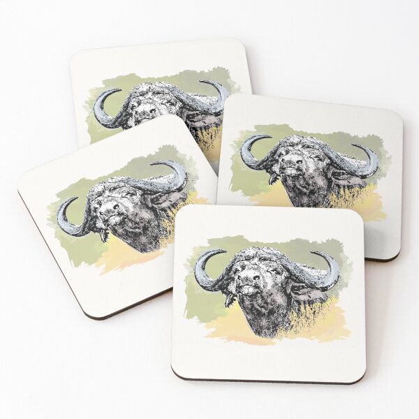 Item preview, African Buffalo Bull Watercolor Painting for Buffalo Fans designed and sold by Scotch Macaskill.