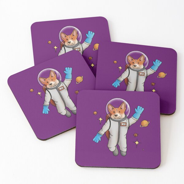 Artikelvorschau, Lila Bendi der Corgi-Astronaut entworfen und verkauft von Heather van der Dys.
