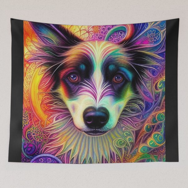 Item preview, Tribal Border Collie Dog Art 2 designed and sold by DiatomDesigns.