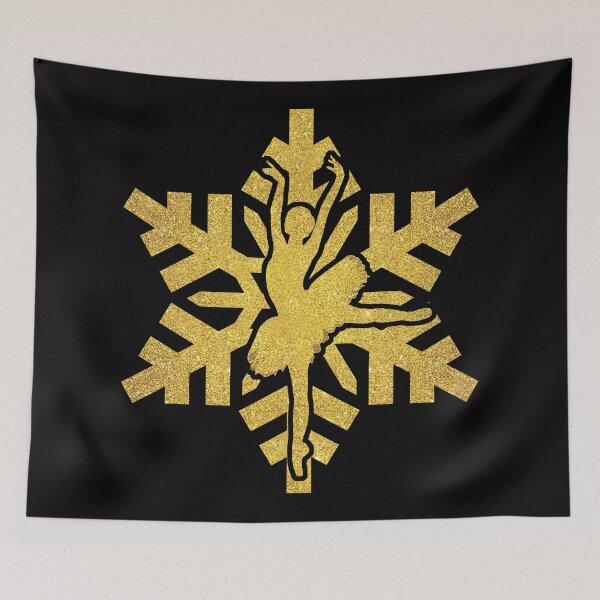 Item preview, SNOWFLAKE - BALLET - WINTER SEASON HOLIDAYS gold glitter designed and sold by KoolDsignsDANCE.