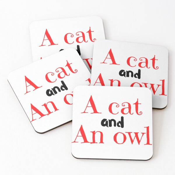 Item preview, A cat and an owl cute together designed and sold by YouBeeVintage.