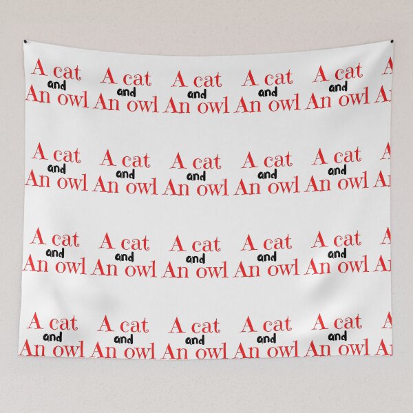 Item preview, A cat and an owl cute together designed and sold by YouBeeVintage.
